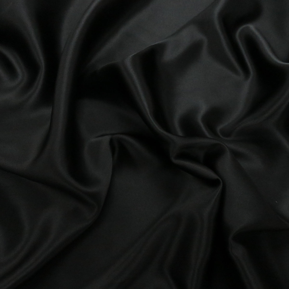 Silk Fabric, Finest Midnight Black Silk Faille (Made in Italy