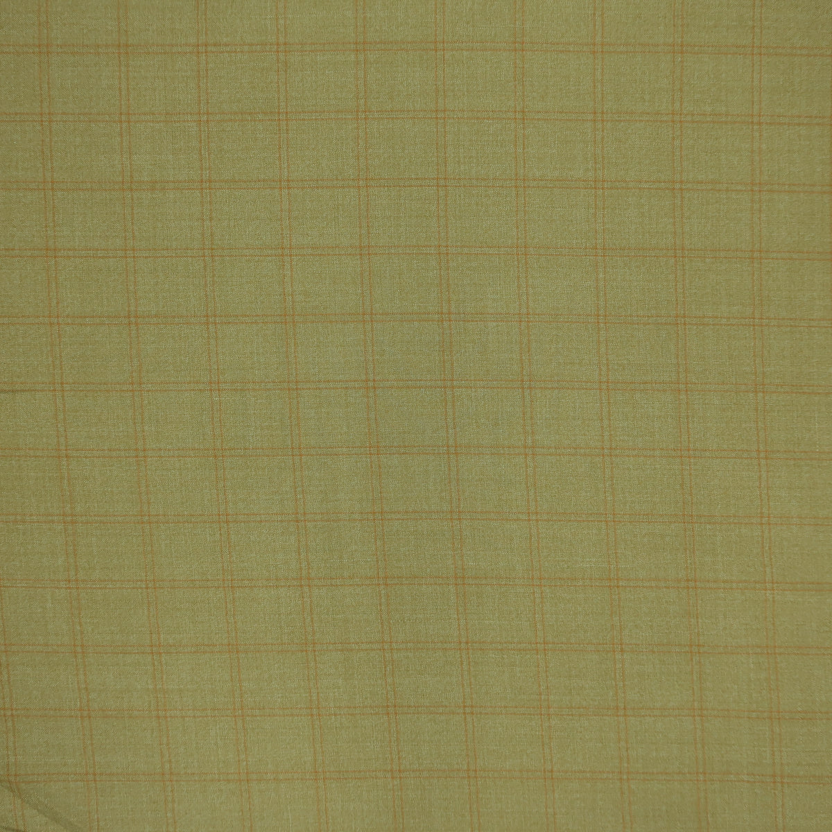 Khaki Windowpane Worsted Wool Suiting Fabric