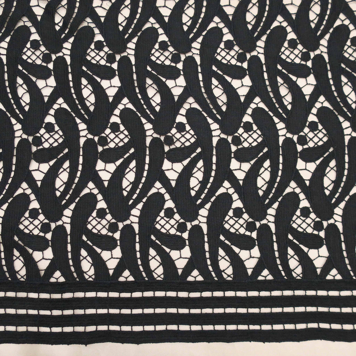 Black Abstract Guipure Lace