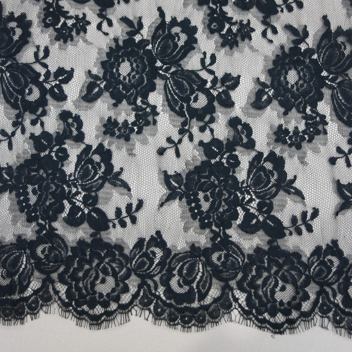 French Chantilly Lace - Black - Gala Fabrics