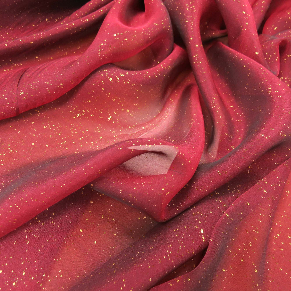Red Sequined Chiffon - Fabrics & Fabrics