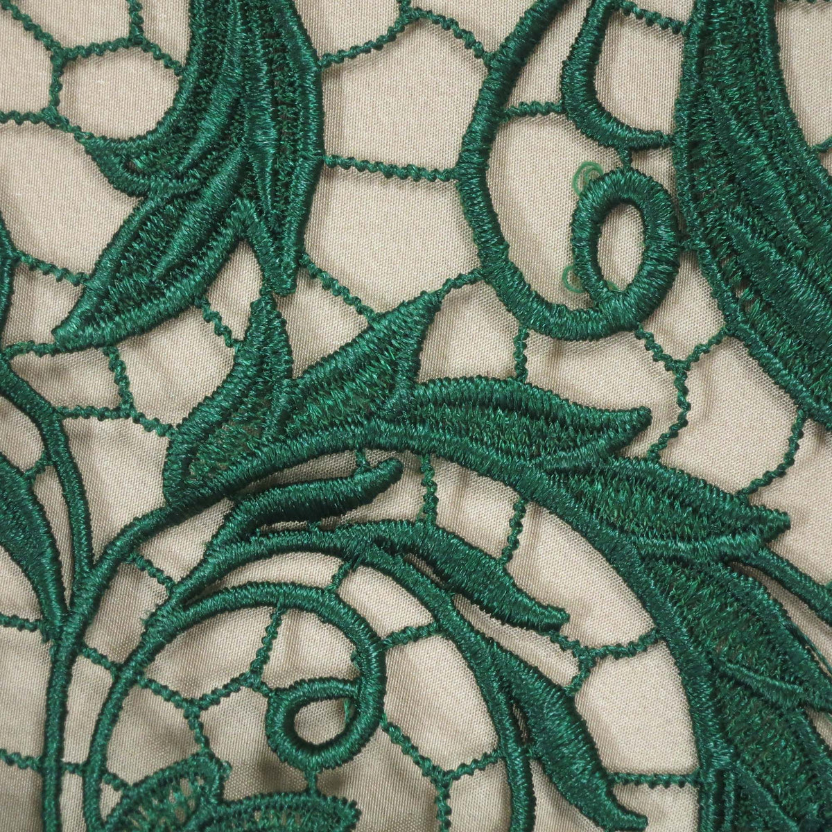 Light Pale Green Floral Designed Guipure Lace