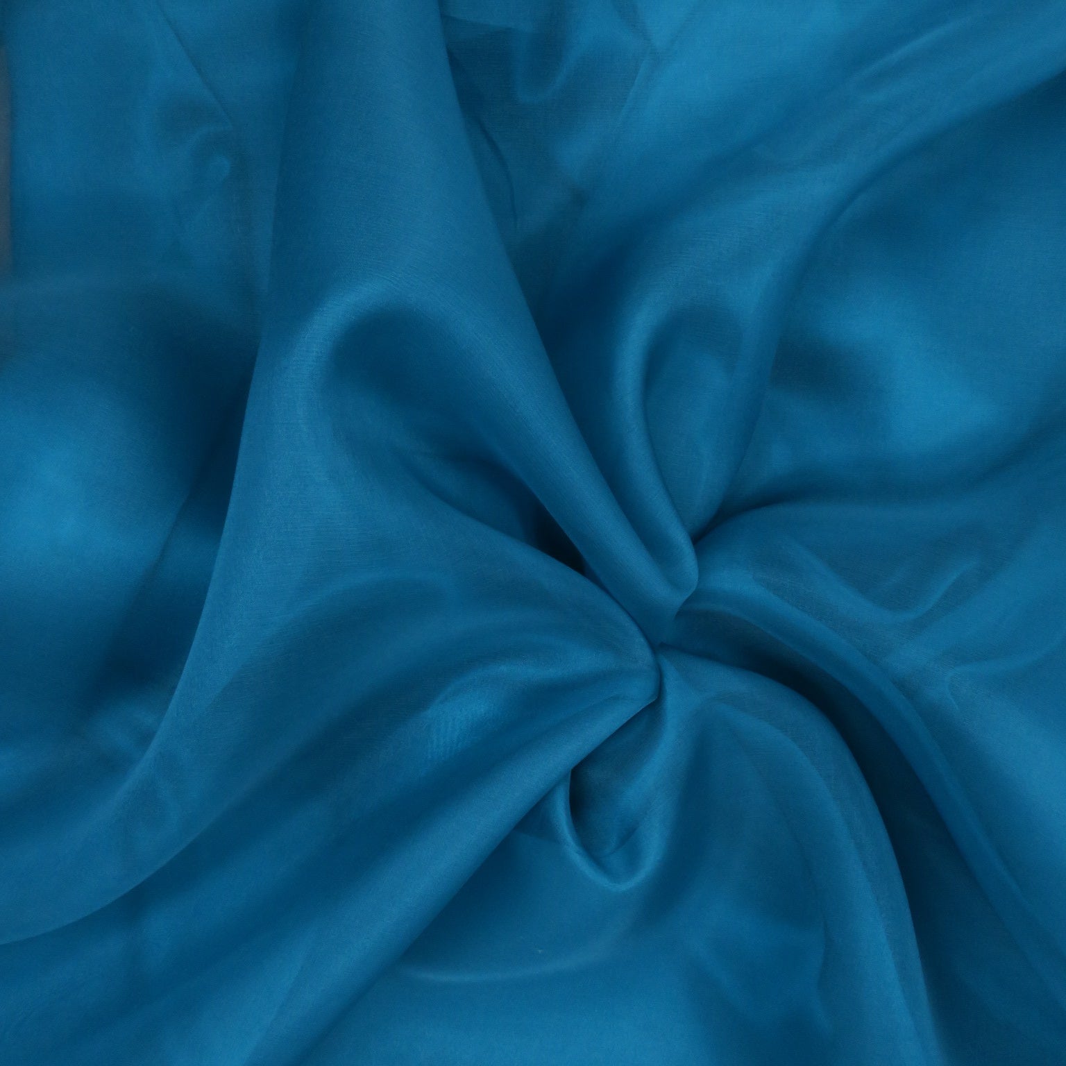 Solid Teal Silk Organza Fabric 54 8mm