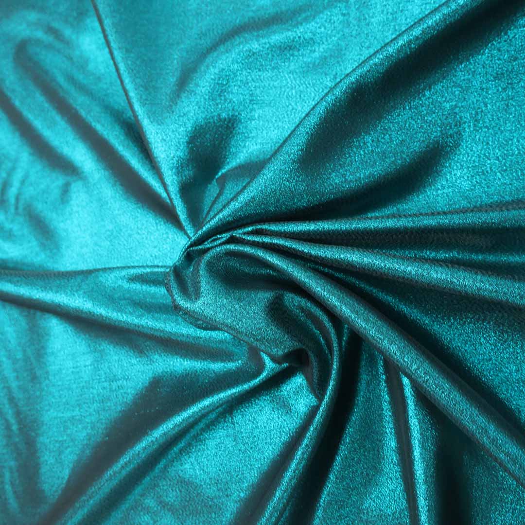 Solid Plain Textured Green Teal Lamé Fabric | Rex Fabrics