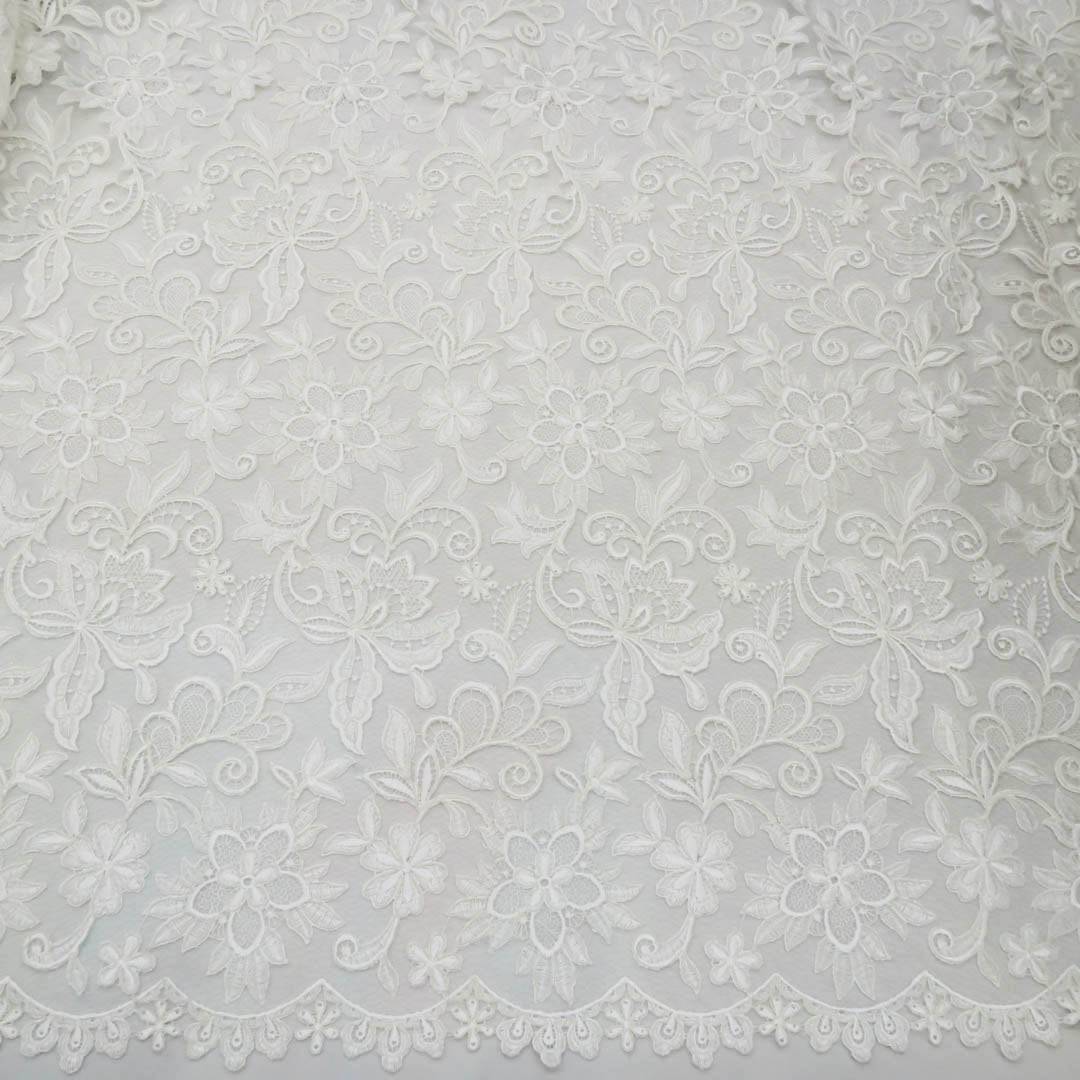 French Leavers Lace White for Wedding Dress Width 135cm Chantilly Lace  Floral -  Canada