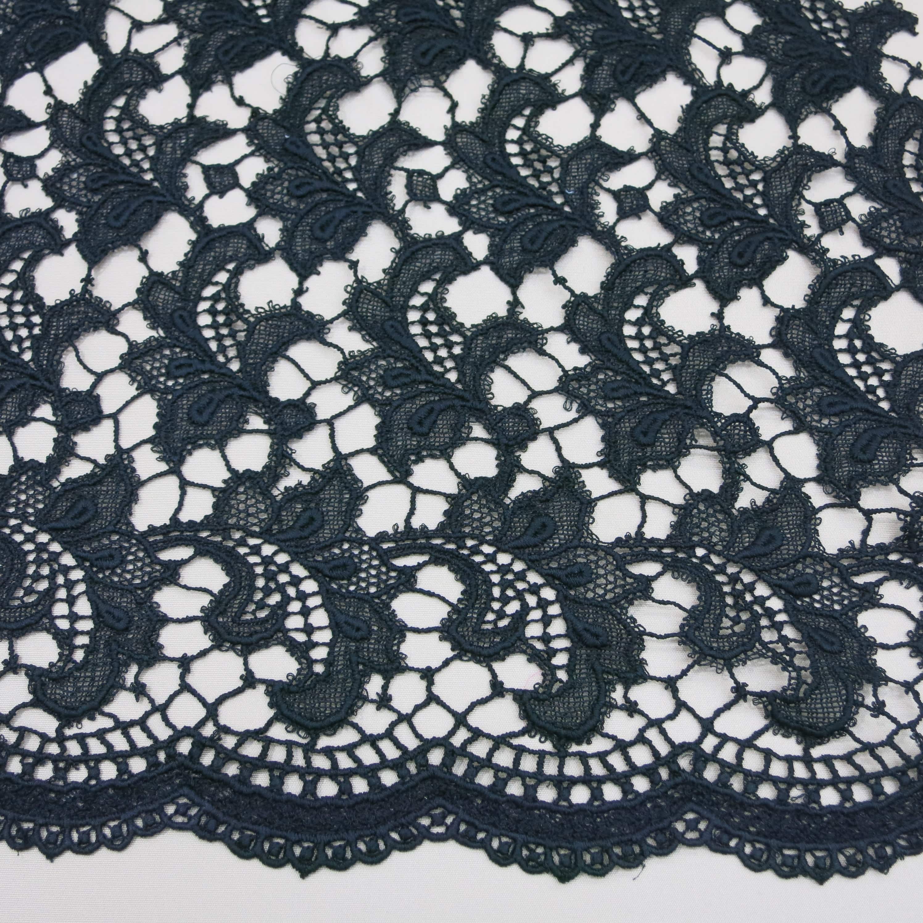 Dark green cotton guipure lace fabric - Guipure lace - lace fabric